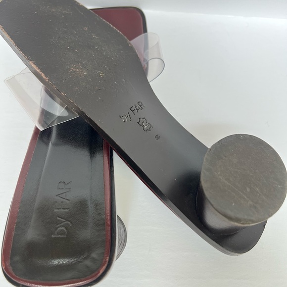 By Far Sonia PVC And Bordeaux Leather Slip On Sandal - Picture 7 of 7